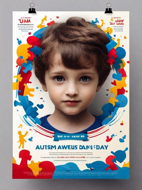 Foto ilustração do cartaz do dia de conscientização sobre o autismo