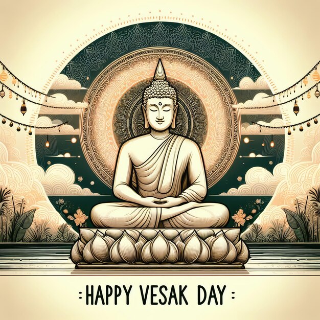 Foto ilustração do cartaz do dia de vesak