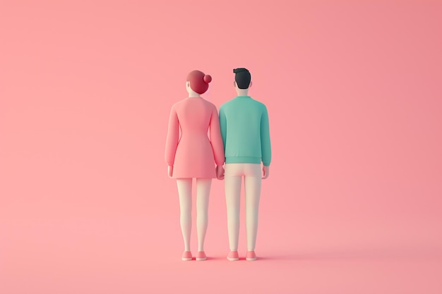 Ilustração do conceito de casal 3D