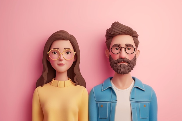 Ilustração do conceito de casal 3d