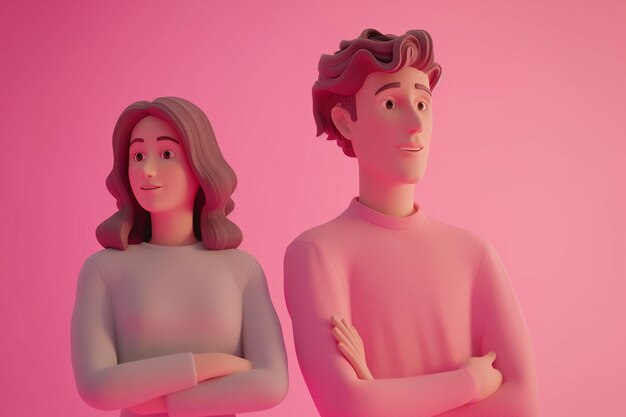 Ilustração do conceito de casal 3D