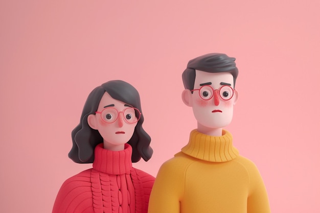 Ilustração do conceito de casal 3D