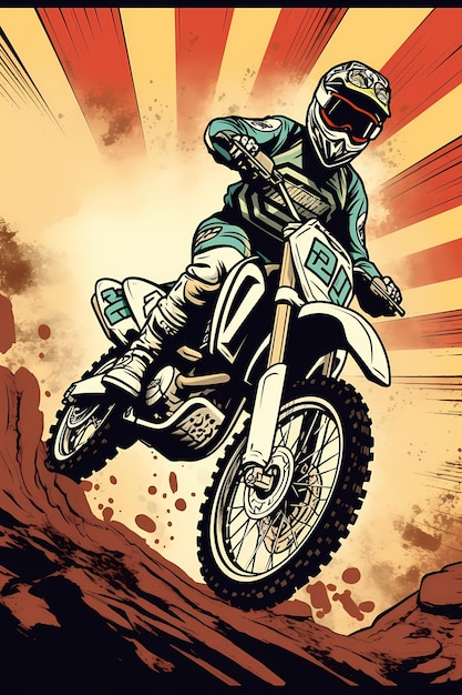 ilustração do conceito de motocross gerada por IA