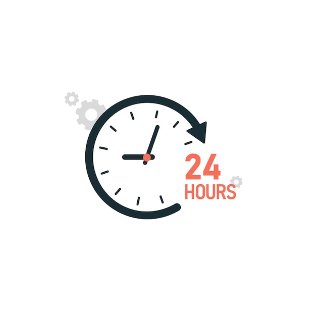 Ilustração do conceito de vetor de tempo de 24 horas