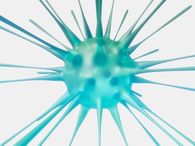 Ilustração do conceito de vírus 3D
