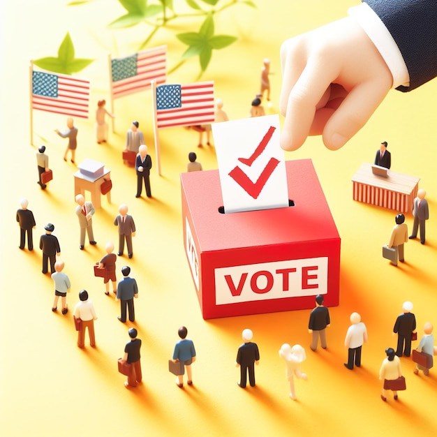 Foto ilustração do conceito de votação eleitoral