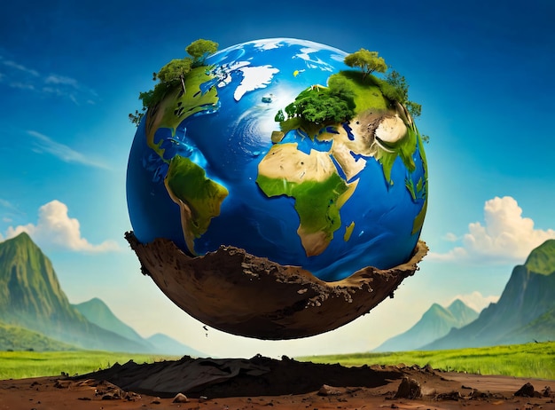 Ilustração do conceito do dia da Terra do planeta verde Terra