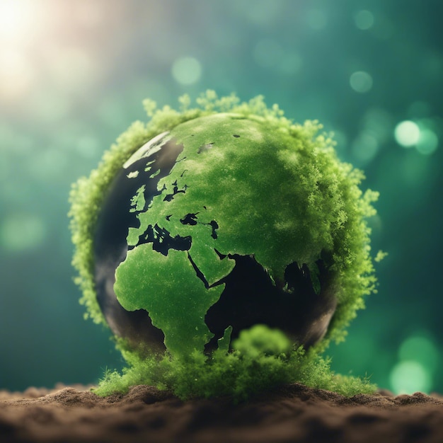 Ilustração do conceito do Dia da Terra do planeta verde