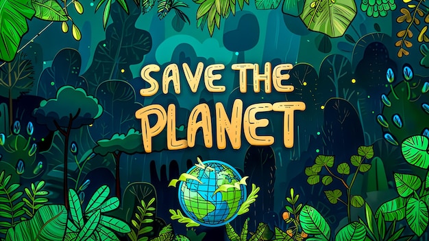 Ilustração do conceito do Dia de Salvar o Planeta Terra