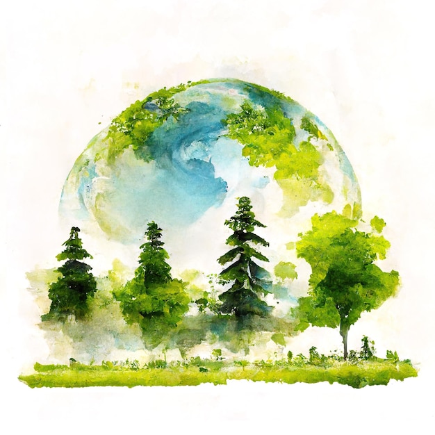 Ilustração do conceito ecológico e ecológico