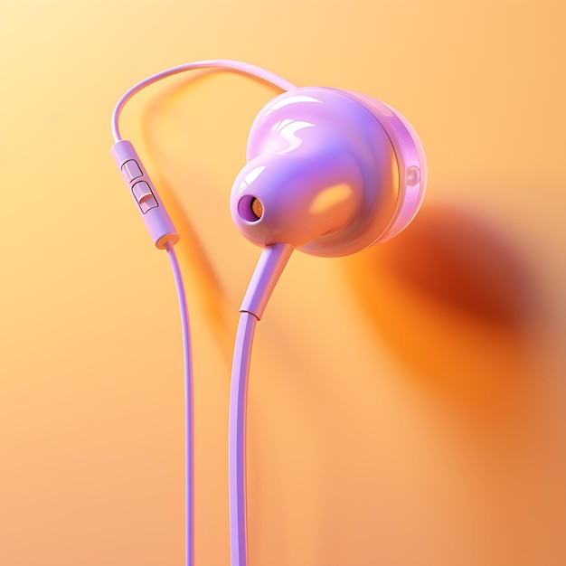 ilustração do conceito musical de fones de ouvido com música no estilo rosa claro e laranja claro Ai