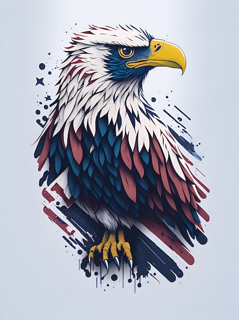 Ilustração do design de fundo da águia americana para o dia do memorial do trabalho dos veteranos da independência