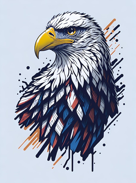 Ilustração do design de fundo da águia americana para o dia do memorial do trabalho dos veteranos da independência