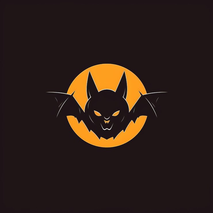 Foto ilustração do design do logotipo do morcego de halloween no estilo dc comics