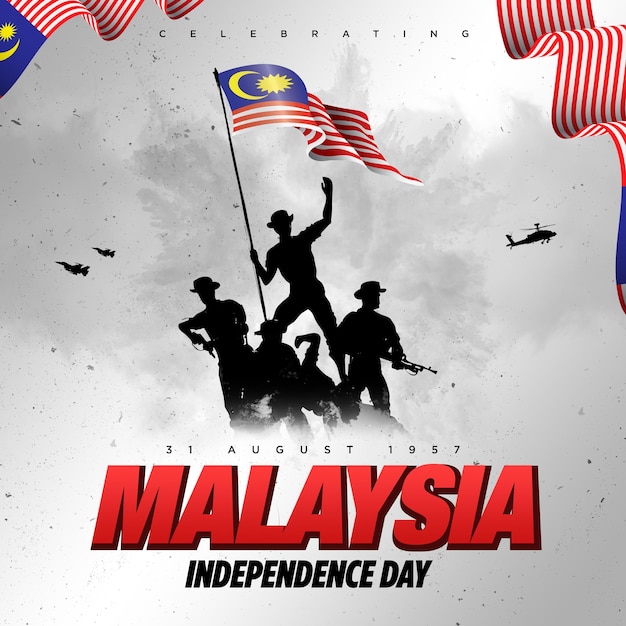 Ilustração do Dia da Independência da Malásia v2