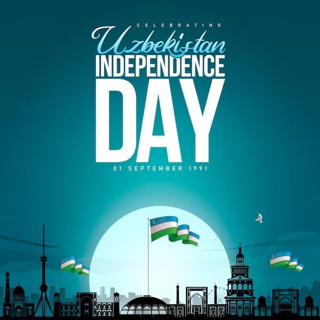 Ilustração do Dia da Independência do Uzbequistão em 1º de setembro