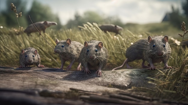 Ilustração do Dia Mundial do Rato 3d realista