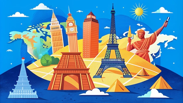 Ilustração do Dia Mundial do Turismo