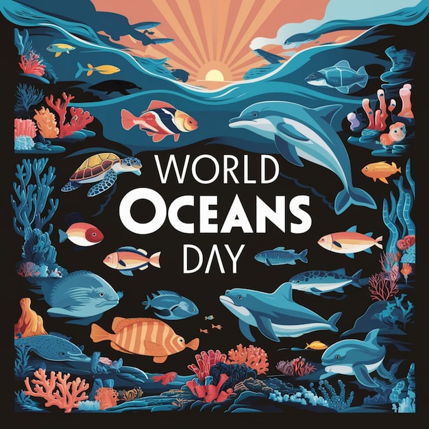 Ilustração do Dia Mundial dos Oceanos