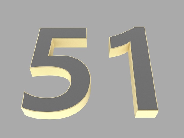 Ilustração do dígito 3d do número de ouro um dois três