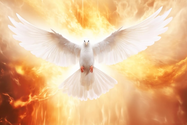 Ilustração do domingo de Pentecostes Espírito Santo Dove Generative ai