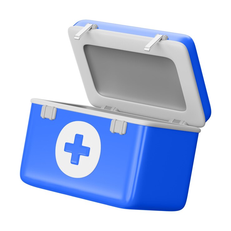 Foto ilustração do elemento da caixa de primeiros socorros em png 3d de fundo transparente