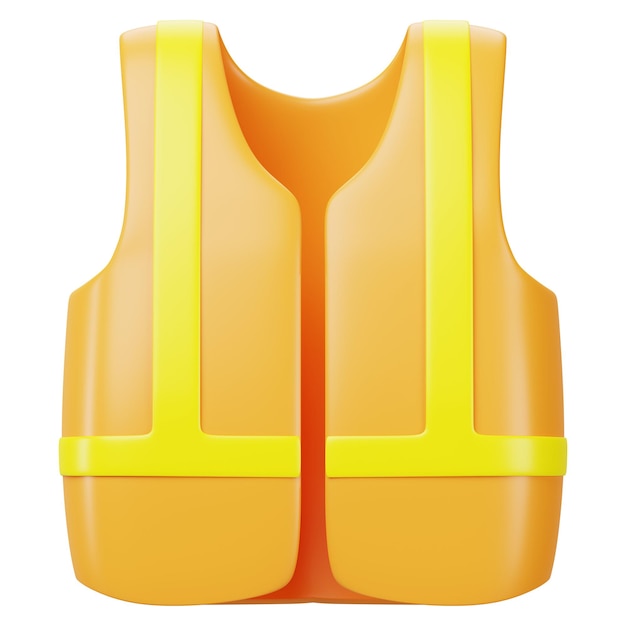 Ilustração do elemento de colete refletor PNG 3D de fundo transparente