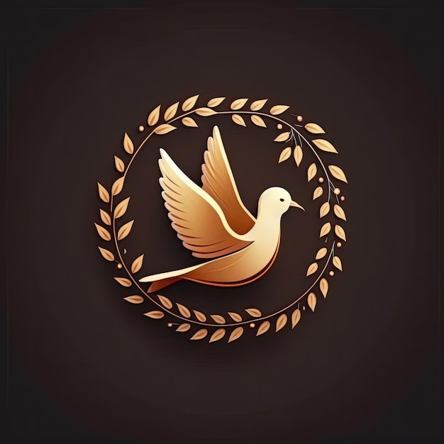 Ilustração do emblema minimalista do símbolo da pomba da paz