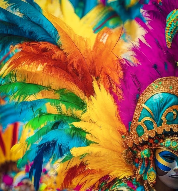 Foto ilustração do estilo do carnaval brasileiro colorido brilhante