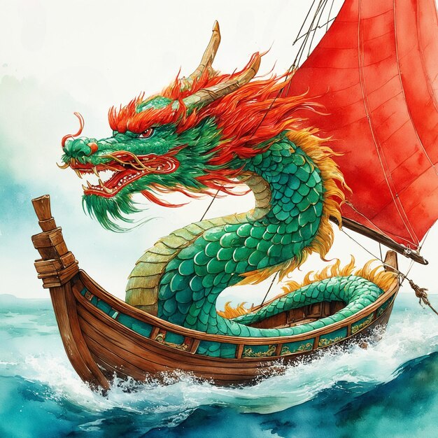 Foto ilustração do festival chinês do barco dragão