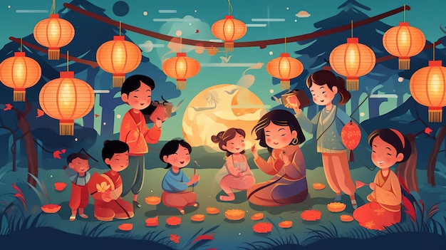 Ilustração do Festival de Chuseok