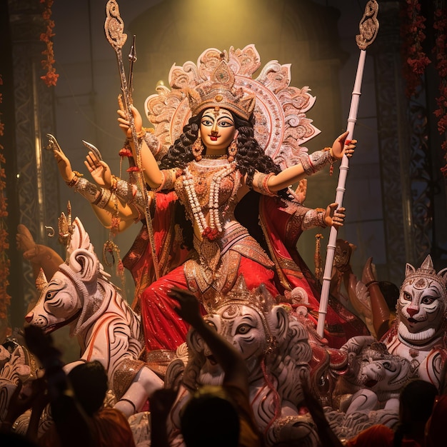 ilustração do festival Durga Puja em Calcutá