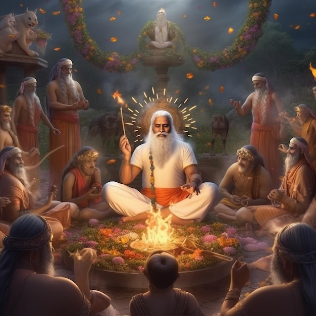 Foto ilustração do festival guru purnima