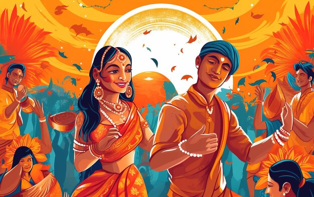 Ilustração do festival Janmashtami