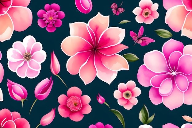 Foto ilustração do fundo da flor da primavera florescendo com a primavera do dia das mães e a temporada dos namorados