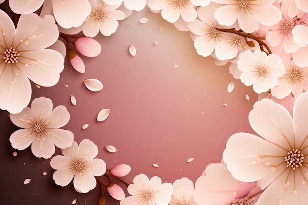 Ilustração do fundo da flor de Sakura AI Generative