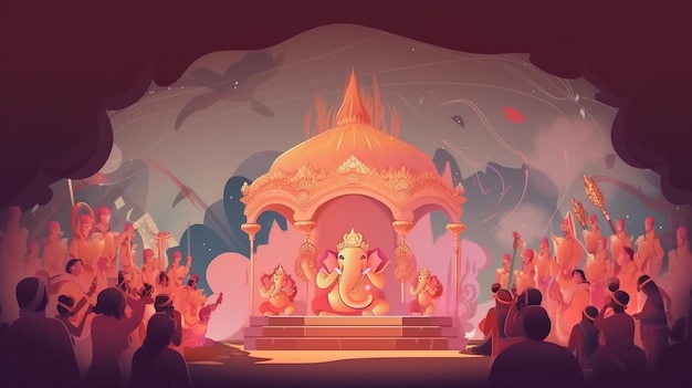 Ilustração do fundo de Lord Ganpati para Ganesh Chaturthi