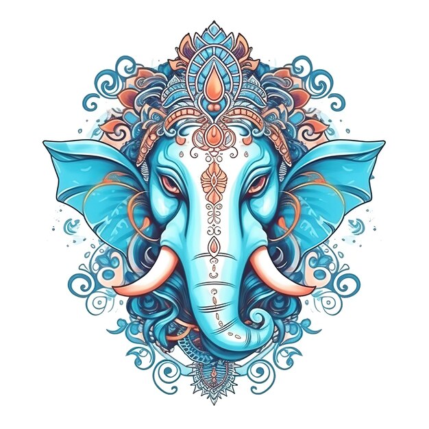 Foto ilustração do fundo de lord ganpati para happy ganesh chaturthi ai gerado