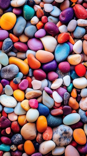 Foto ilustração do fundo de seixos de pedra do mar pequeno gerado por ia