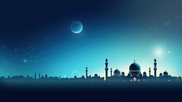 Ilustração do fundo do feriado de Eid Mubarak AI GenerativexD