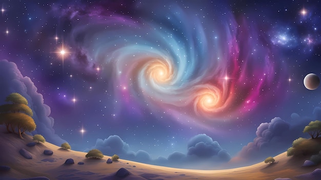 Ilustração do fundo do papel de parede do espaço sideral da galáxia