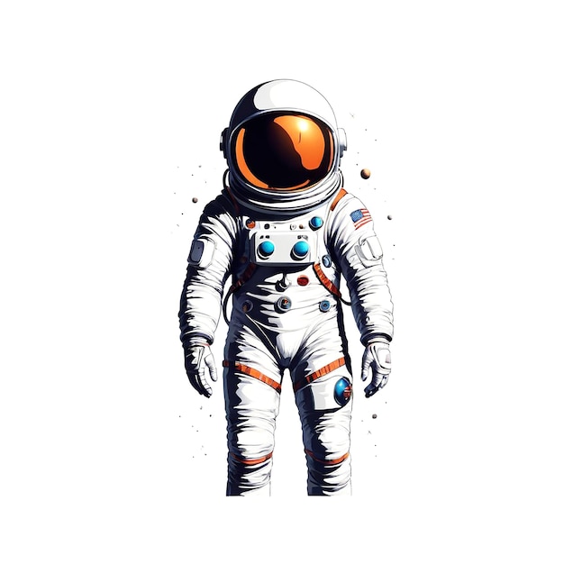 Ilustração do Homem Espacial com fundo branco