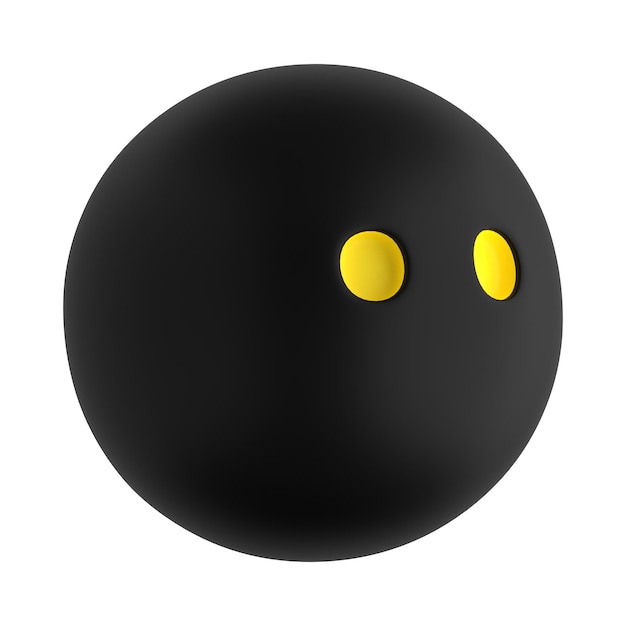 ilustração do ícone 3d de uma bola de squash com um fundo branco
