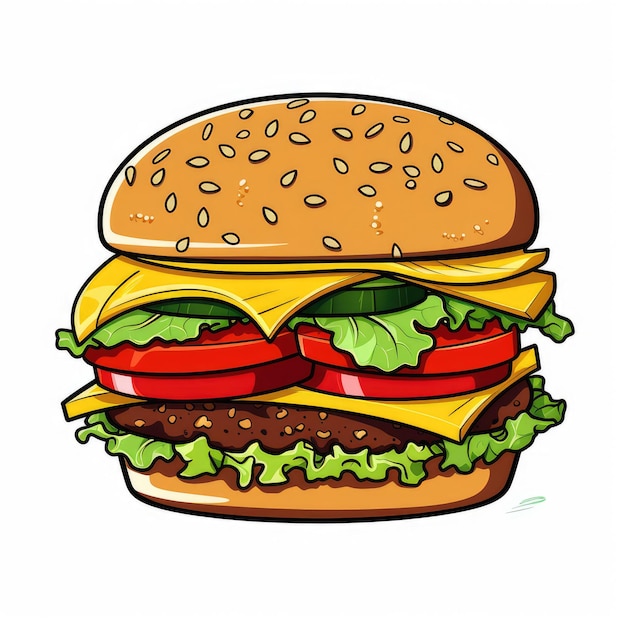 Foto ilustração do ícone do hambúrguer imagem gerada pela ia