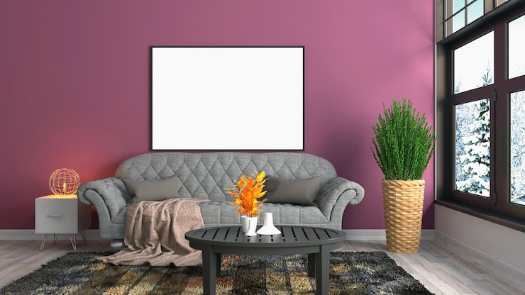 Foto ilustração do interior da sala de estar