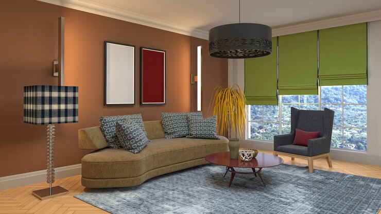 Foto ilustração do interior da sala de estar
