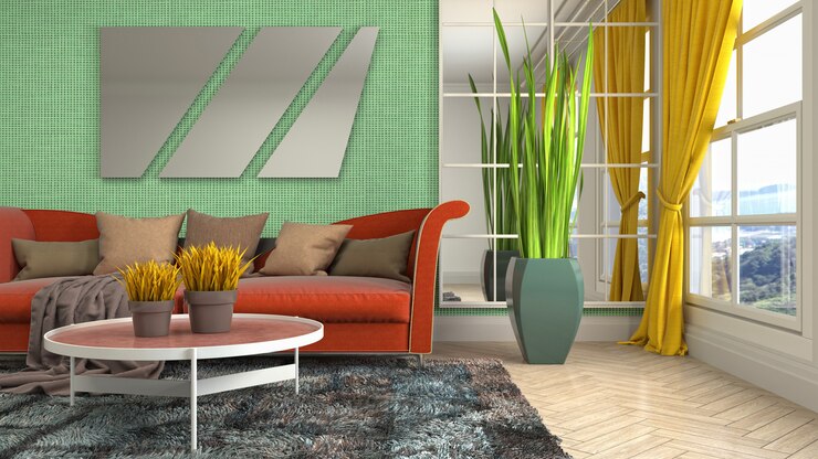 Foto ilustração do interior da sala de estar