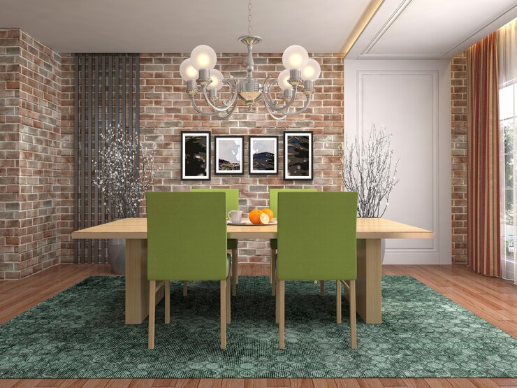 Foto ilustração do interior da sala de jantar