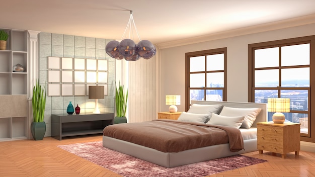Ilustração do interior do quarto