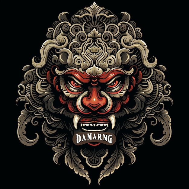 Ilustração do logotipo do vetor barong javanês ultra HD